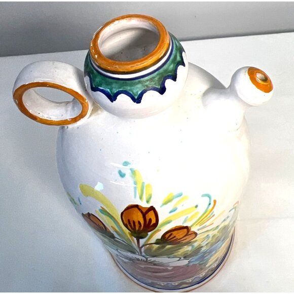 A. C. Torreglia Abano Hand-Painted Ceramic Floral Oil & Vinegar Dispenser With H - Picture 6 of 7